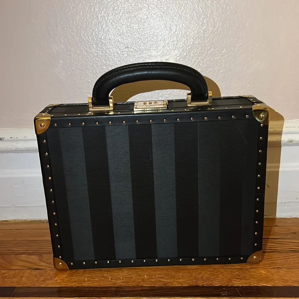 Fendi vintage unisex FF Pequin logo monogram trunk briefcase bag